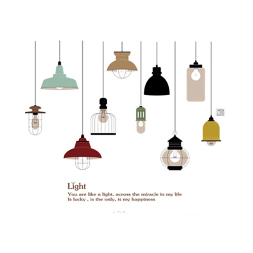 

DIY Pendant Lamp Wall Stickers Photo Frame Creative living bedroom decorations PVC Home Decals Mural Arts Home Decor