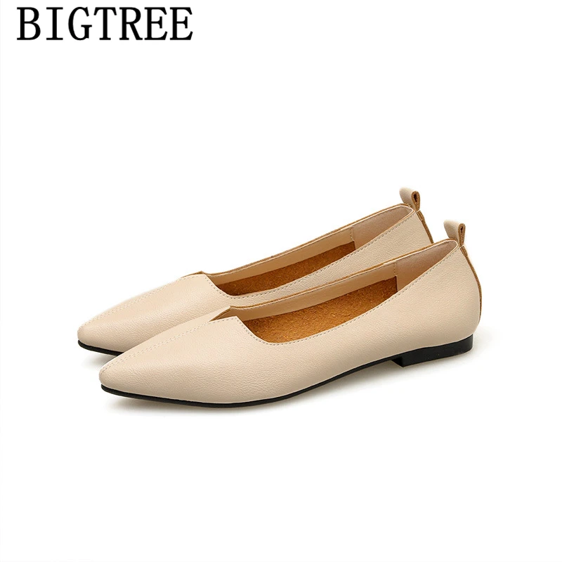 

casual women genuine leather shoes women pointed toe flats ladies loafers spring shoes slip on shoes for women chaussures femme