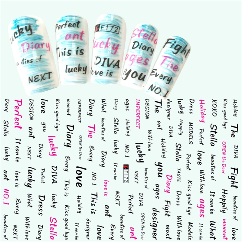 

1Pc 3D Nail Sticker Ultrathin Waterproof Lasting 3D Adhesive Craft Art Letter Design Decal Decoration For Wedding DIY Nails Art