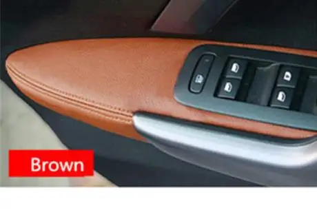 Коричневый Для peugeot 2008 микрофибра кожа двери автомобиля панель подлокотника Защитная крышка с креплением фитинги - Название цвета: Коричневый