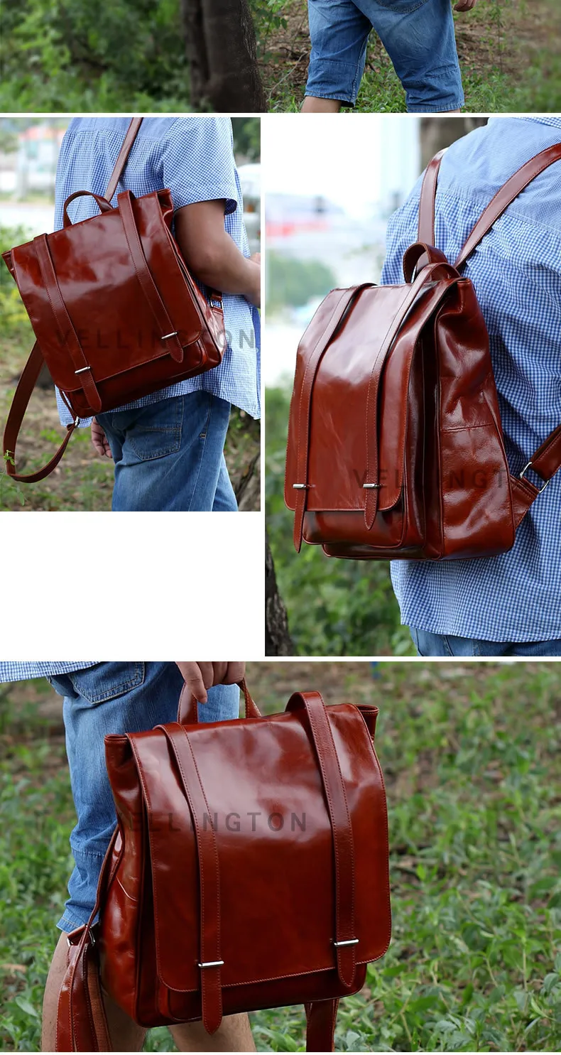 oil wax cow leather men backpack  (4)