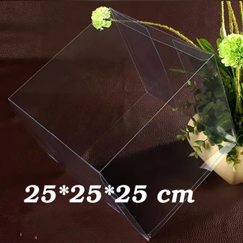 

25*25*25cm DHL fast shipping Transparent Clean PVC box/The plastic cube boxes Gift Pastry biscuit boxes Display case50pcs/set