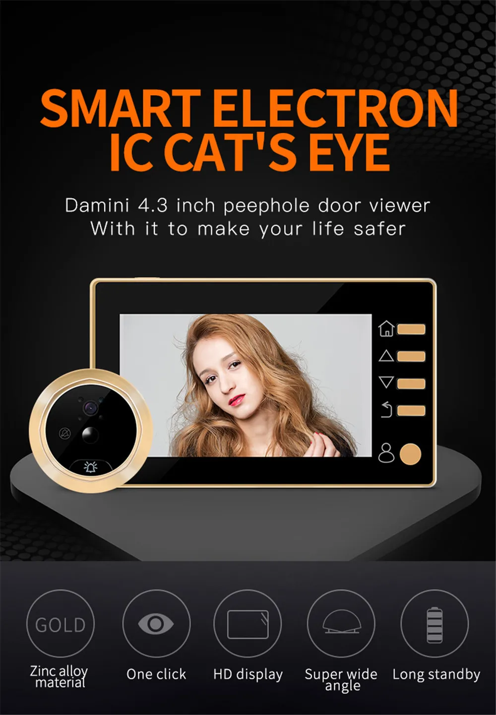 Saful цифровой видео глазок Камера дверной звонок видео глаз с карты памяти с фото зритель в дверном глазок монитор для дома + 32G