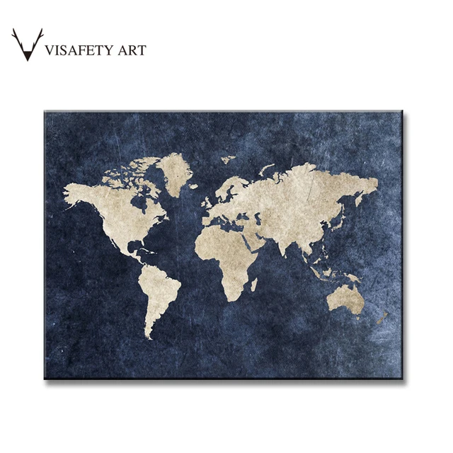 aliexpress com buy 1 pcs set huge picture blue world maps painting