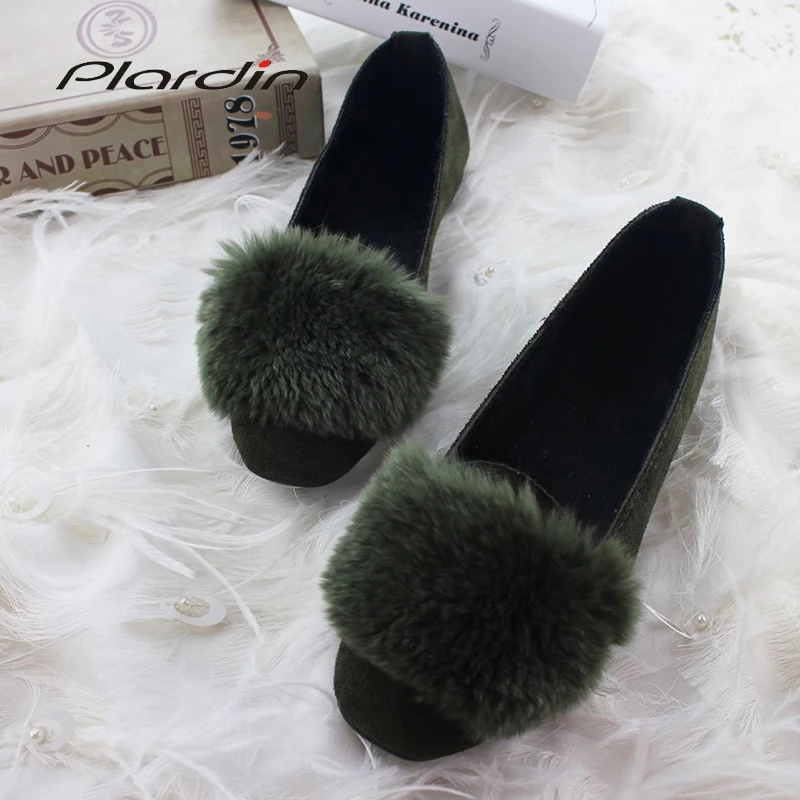 

Plardin 2019 Fashion Flock Women's Flats For New Summer Slip-On Round Toe Casual Flat Shoes Basic ballet Shoes Woman Size Plus