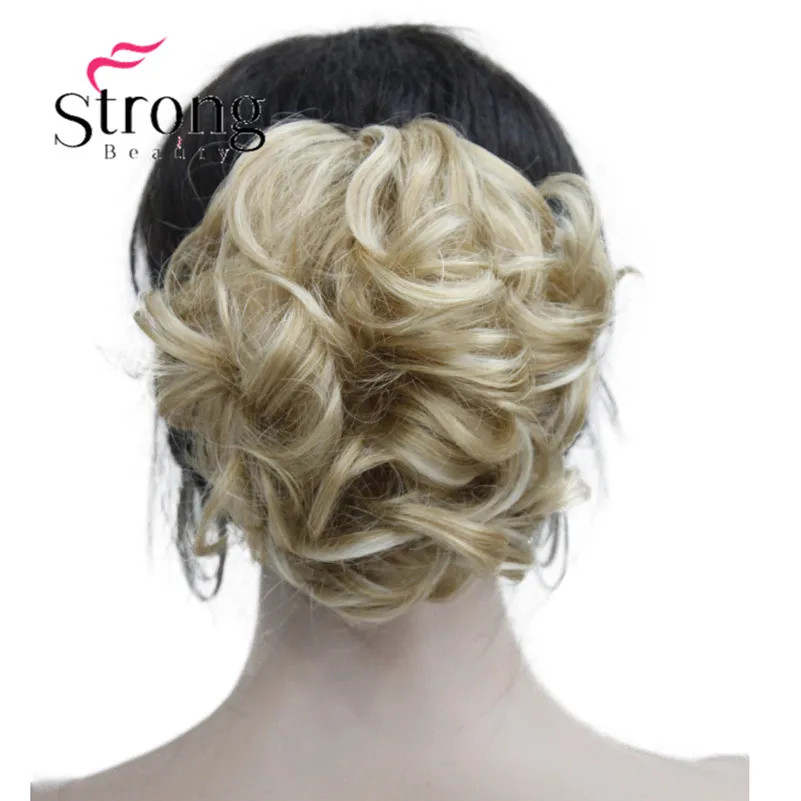 E-945B 24H613(Fashion Women's golden blonde with Synthetic short Wavy Claw Clip Ponytail Pony Tail Hair Extension hairpiece free shipping (2)