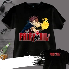 [XHTWCY] Новинка года,, повседневная хлопковая одежда из плотной ткани с круглым вырезом и коротким японским аниме «Сказочный хвост», костюм, футболка