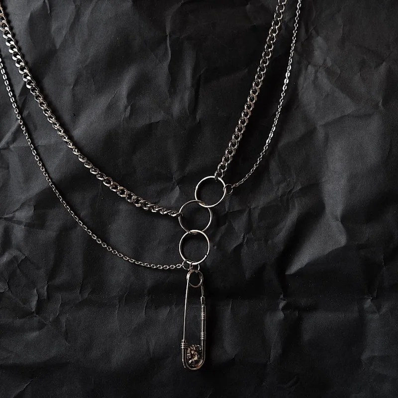 

Paper Clip Streetwear cNecklace Men Women Unisex Punk Metal Link Chains Choker Collar Exagerate Gothic Pendant Collar Necklace