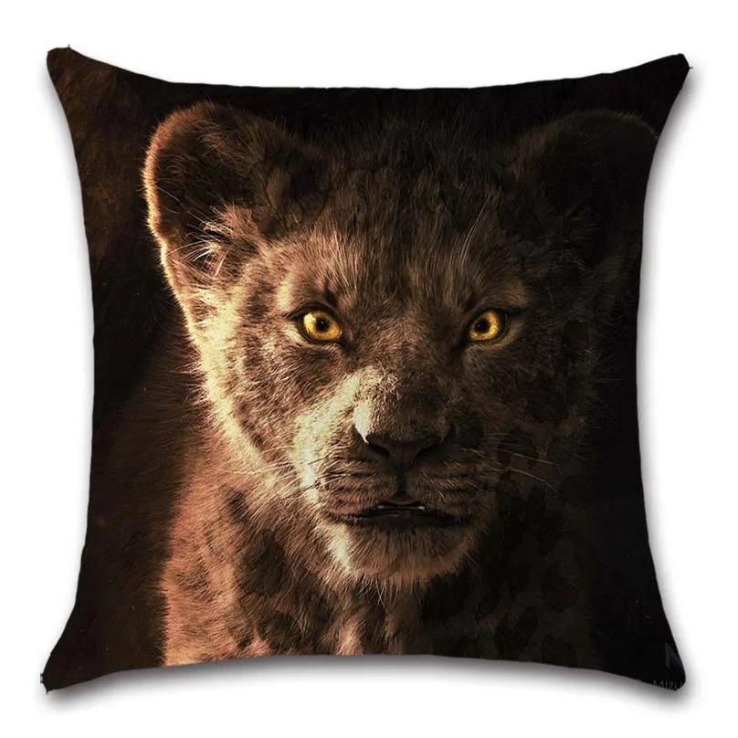 King of the grassland Lion Cushion Cover Decoration Home sofa chair office car seat friend bedroom children's gift pillowcase