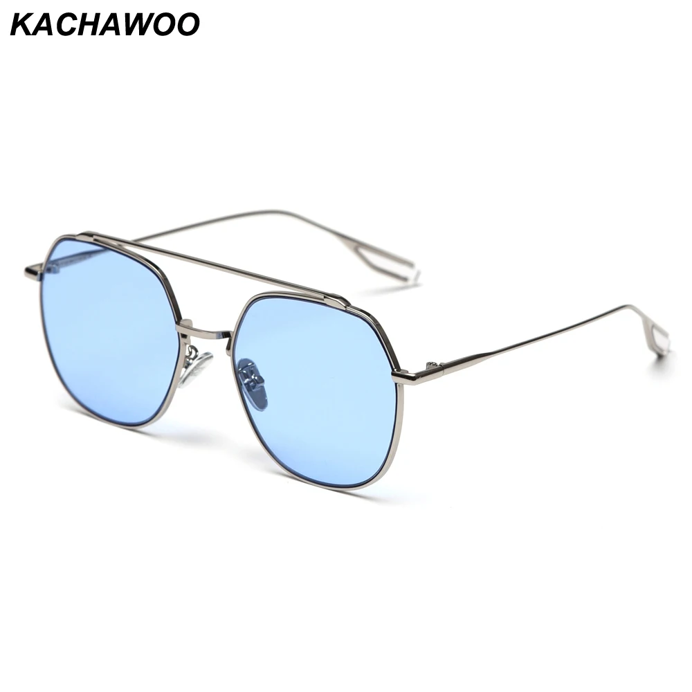 Kachawoo, женские квадратные солнцезащитные очки, металлические, синие, коричневые, цветные, солнцезащитные очки для мужчин, летние, женские, унисекс, аксессуары, Прямая поставка