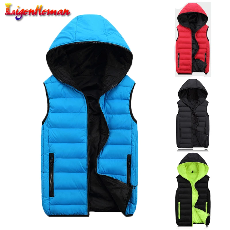 

Men Sleeveless Jacket Casual Coats Hooded Waistcoat Mens Work Vests Winter Vest Light Warm Spring for Fashion Men Plus Size 4XL