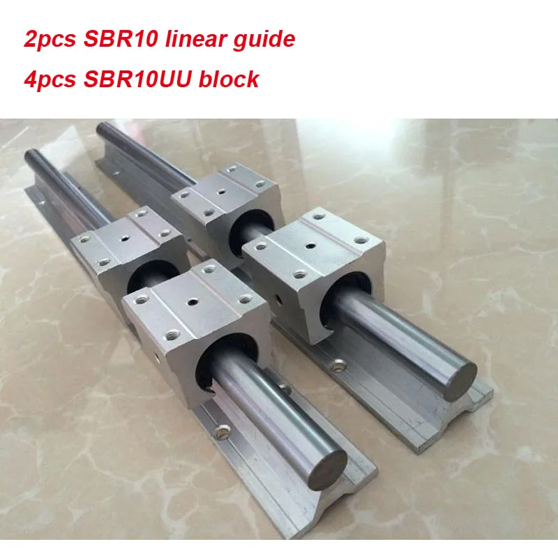 2 шт. SBR10 L = 200/300/400/500/600 мм линейная направляющая + 4 SBR10UU блок для деталей