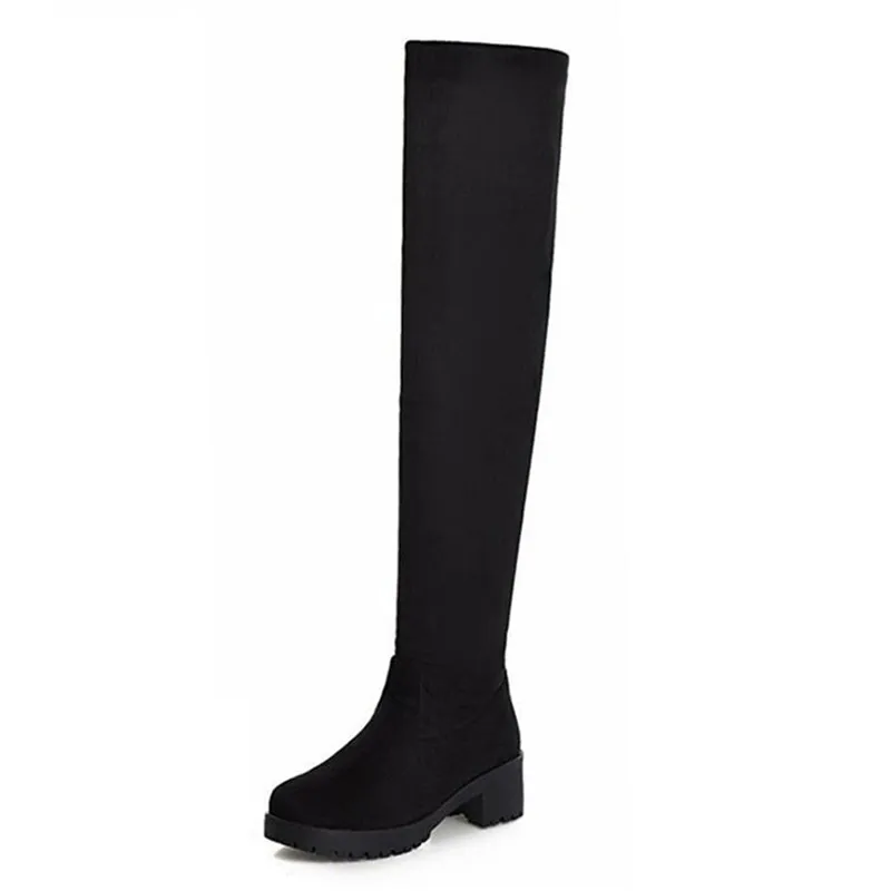  Boots Women Shoes Stretch Long Over The Knee Boots Womens Winter Booties Thigh High Boots Heeled Shoe Woman Boots Red Booties 