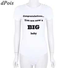 Adult Baby Letter Printed Bodysuit Women Men One Piece Swimsuit Sexy Cute Cosplay Romper Bodysuits Body Suit Birthday Gifts