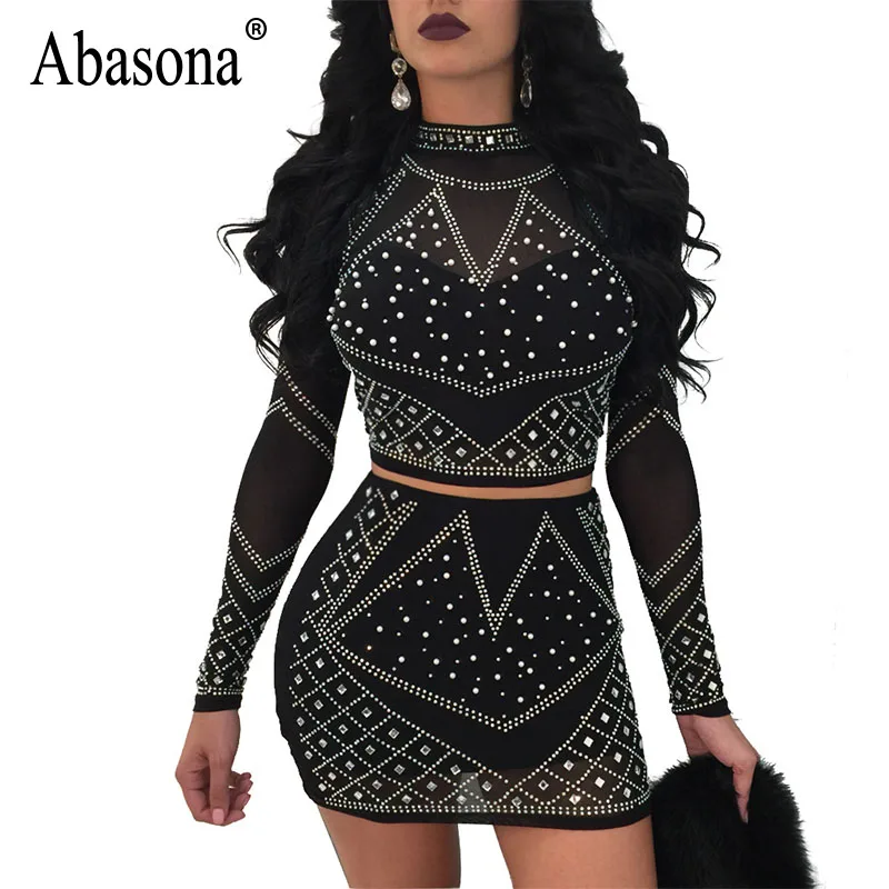 black two piece dress set