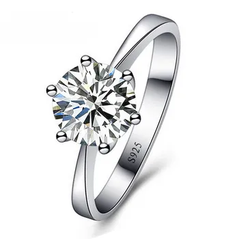 

Romantic Wedding Party Ring Jewelry With Shiny Cubic Zirconia Ring For Women Lady 925 Sterling Silver Rings Accessories