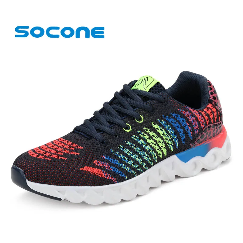 

Socone New Summer Men Running Shoes Comfort Lace Up Outdoor Walking Shoes Male Breathable Mesh Sport Sneakers 2017 Zapatillas