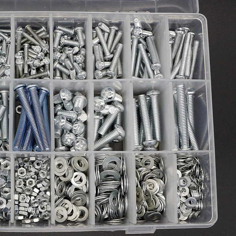 

24 Grids M3 M4 M5 M6 Bolts Screws Nuts Hex Button Head Gasket Kit Set AI88