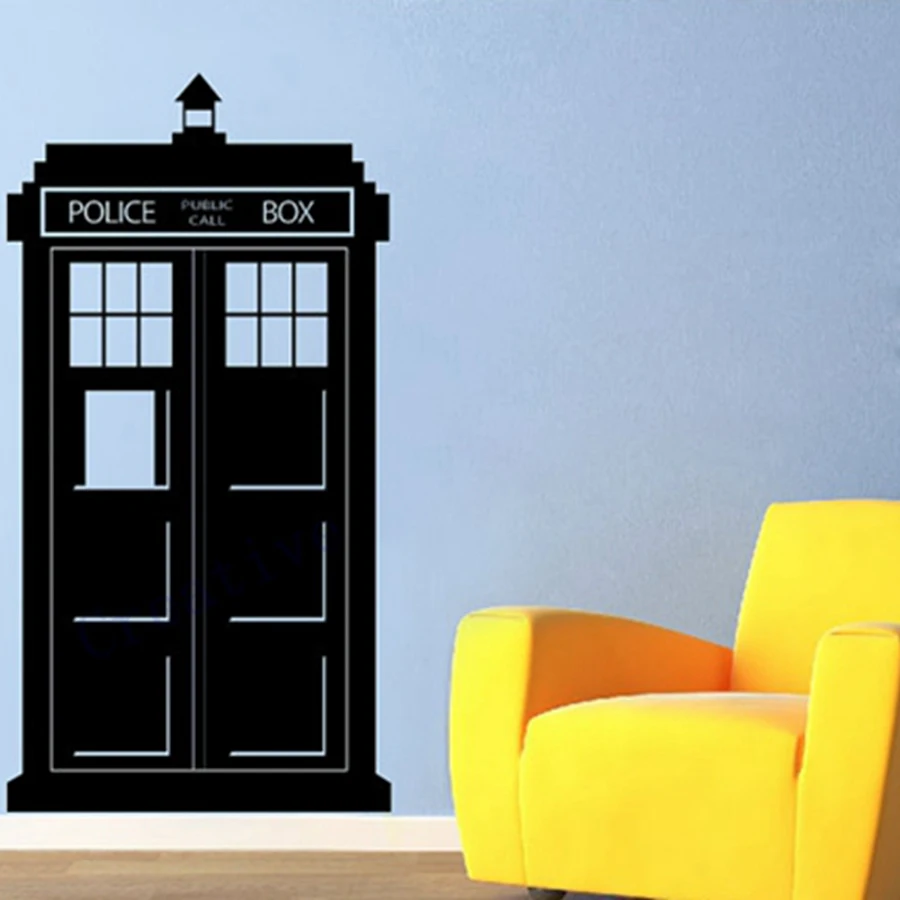 

Free Shipping 108x57cm Doctor Who Tardis Wall Sticker - Police Box Kids Wall Vinyl Decal
