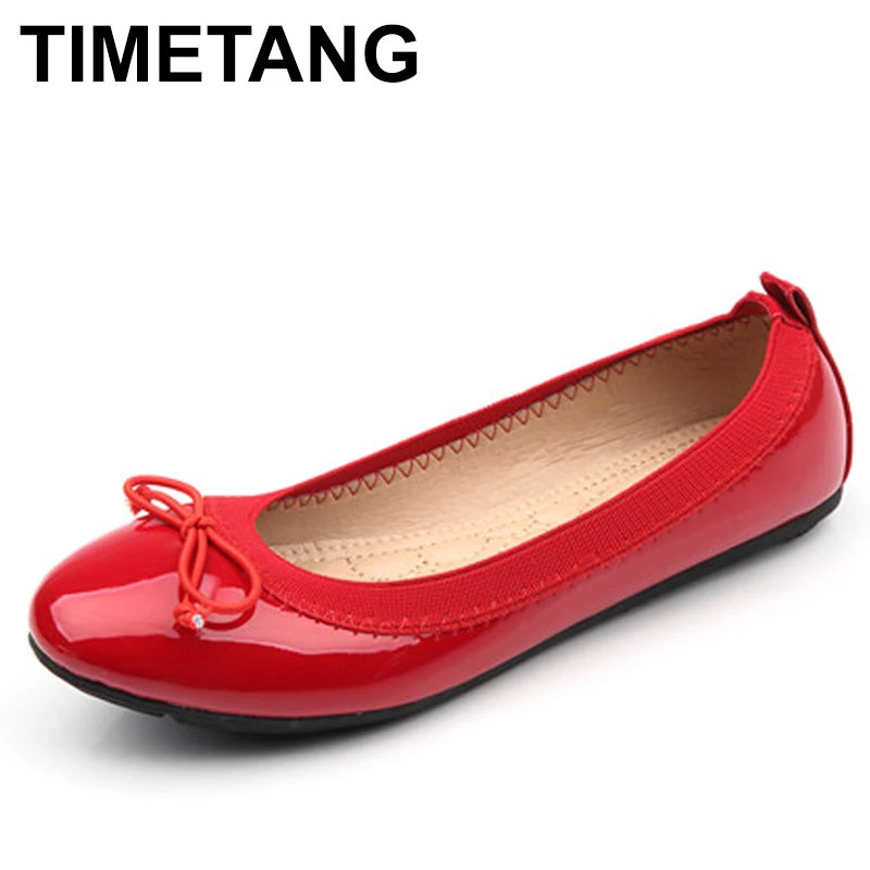 

TIMETANG New Brand Women sweet Flat Shoes Woman Loafers Women Shoes Handmade Maternity Casual Shoes Women Flats C141