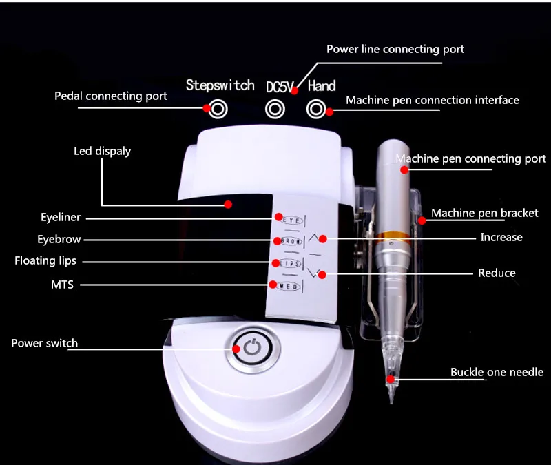 Новое цифровое поп-оборудование для перманентного макияжа полный набор тату-пистолет с поп-питанием дырокол для татуировка бровей и губ устройство