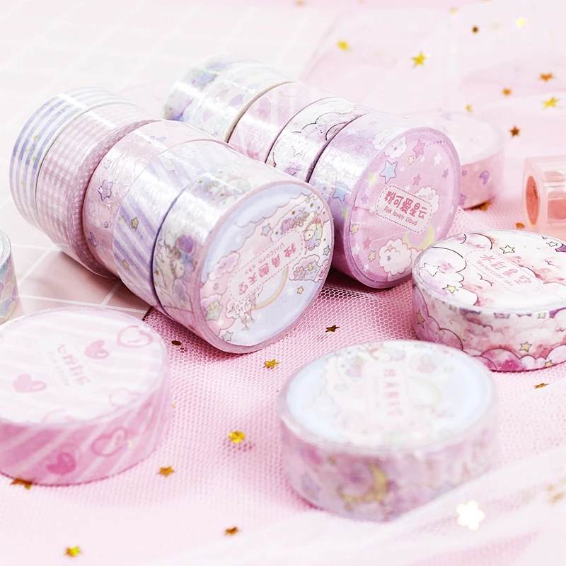 Washi Tape Japanese Stationery Kawaii Pink Masking Tape Cute Scrapbooking Girl Gift Decoration School Office Supplies