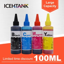 ICEHTANK Universal 100ml Dye Ink Refill Kit for Brother LC529 LC525 529XL 525XL DCP-J100 DCP-J105 MFC-J200 Printer Cartridge