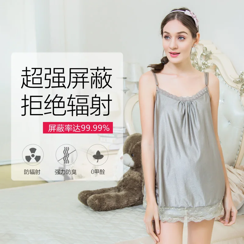 Корейская мода Подлинная анти-Радиационная одежда полное Серебряное волокно жгут радиация Материнство платье - Цвет: yin se