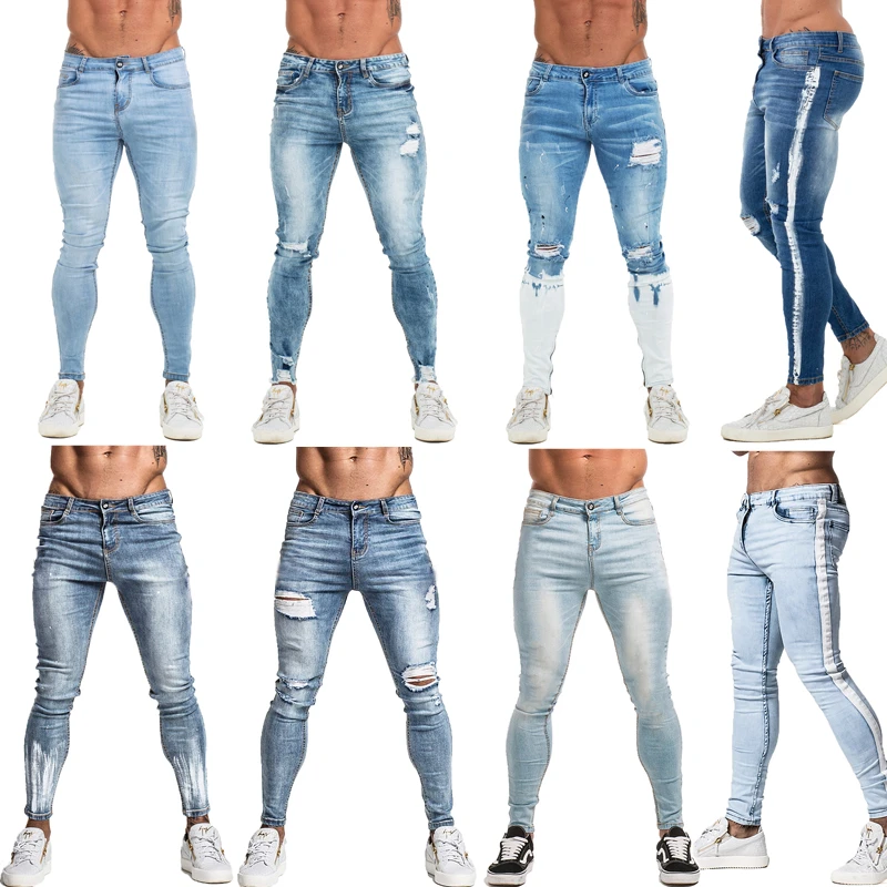 skinny fit blue jeans