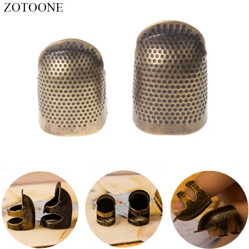 

ZOTOONE 1PC Metal Sewing Thimble Pin Needles Finger Protector DIY Helpful Sewing Tool Handicraft Knitting Accessories Stitch D