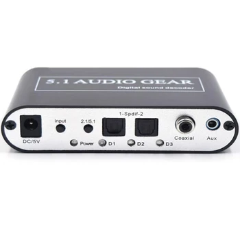 

ALLOYSEED Audio Gear DTS/AC3/6CH Digital Audio Converter Decoder 5.1 LPCM To 5.1 Analog Output 2.1 for PS2 PS3 XBOX360 DVD
