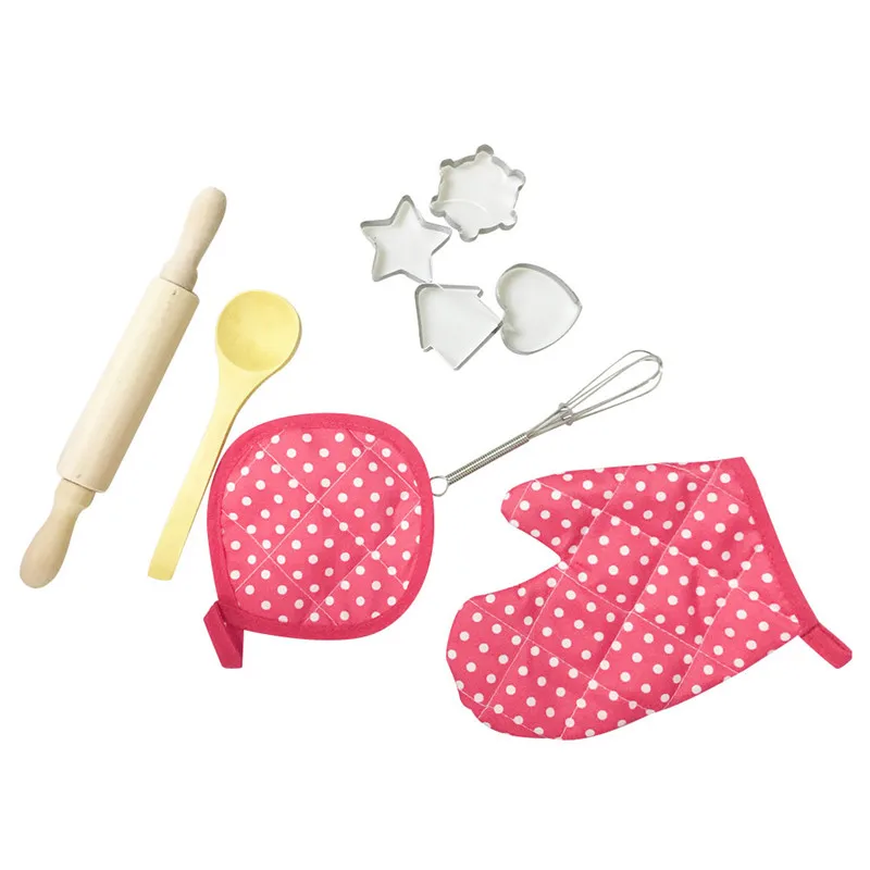 Кухня игрушка детский набор для повара DIY приготовления выпечки костюм игрушки набор ролевые игры одежда фартук перчатки шляпа плита подарок для детей девочка p22
