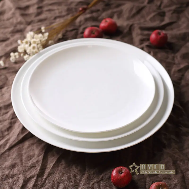 Костяной фарфор тарелки для хлеба в западном стиле еда тарелка чистый белый Bone китайские тарелки круглой формы " 8" 1" с постепенным увеличением тип пластин блюда для хлеба