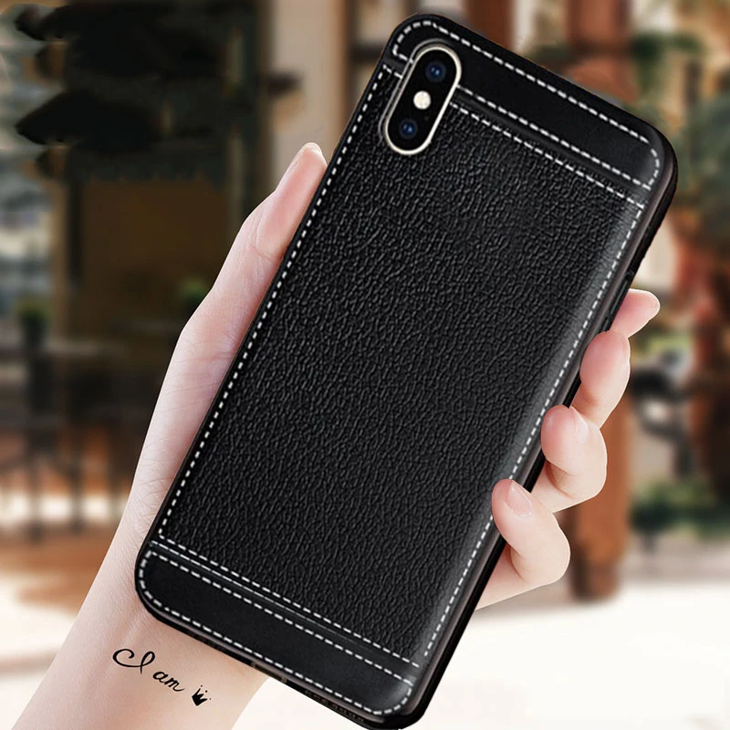 

Luxury New Leather Phone Case For iPhone 7 8 6 6s Plus Silicone All-inclusive Matte TPU Anti-fall Cover For iPhone X XR XS MAX