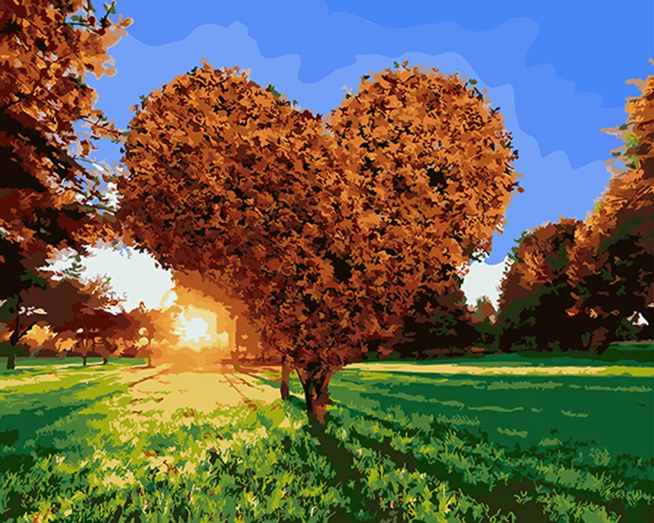 Dawn of love Diy масляной Набор для рисования по номерам Настенная картина домашнего