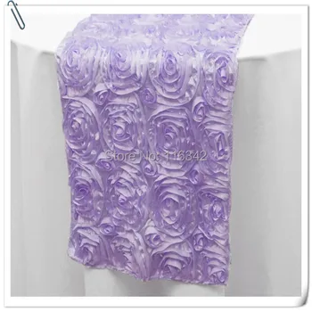 

Hot Sale !!! Top Quality Embrodiery 20pcs purple Table Runners 30x275cm For Wedding &Banquet Decoration FREE SHIPPING