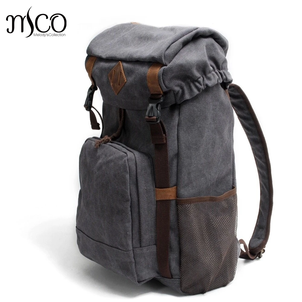 Military Canvas Men Backpack Youth School Bags Vintage Casual Large