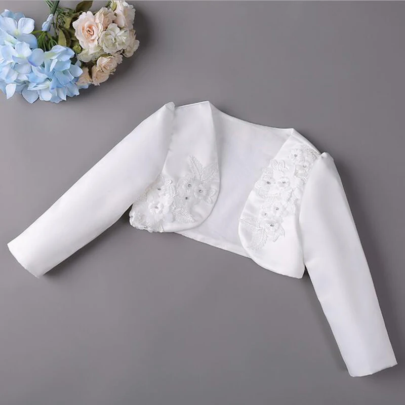 wonderful  ActhInK New Girls Floral Wedding Bolero Brand 5 Colors Children Formal Dress Cape Baby Girls Long S