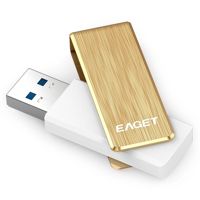 EAGET F50S High Speed USB 3 0 Flash Drive Pen Drive 128GB 256GB Luxury Gold Metal