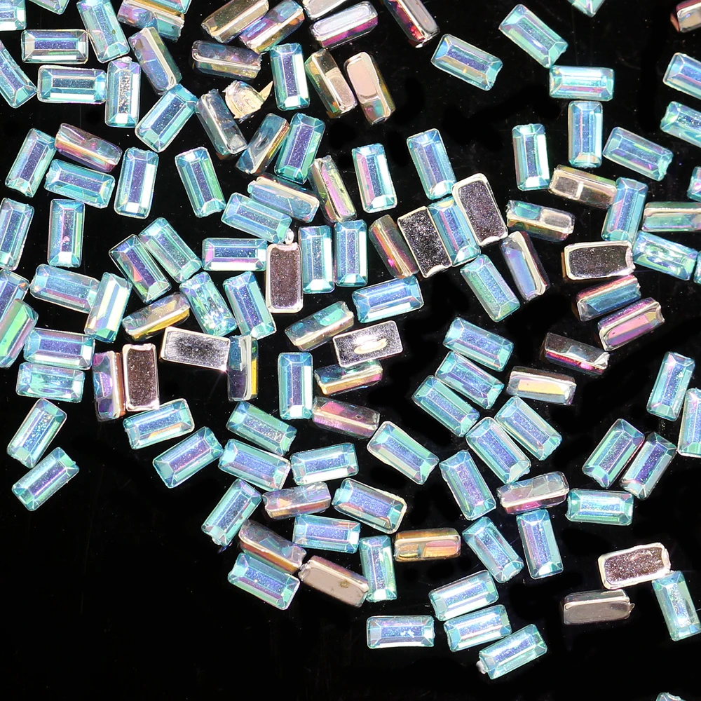 06 AQUAMARINE AB 10000 шт 2x4 мм прямоугольной формы блестящие AB цвета наклейки для ногтей Высокий Блеск Сверкающие Naill бриллианты блеск украшения наклейки - Цвет: 06 AQUAMARINE AB