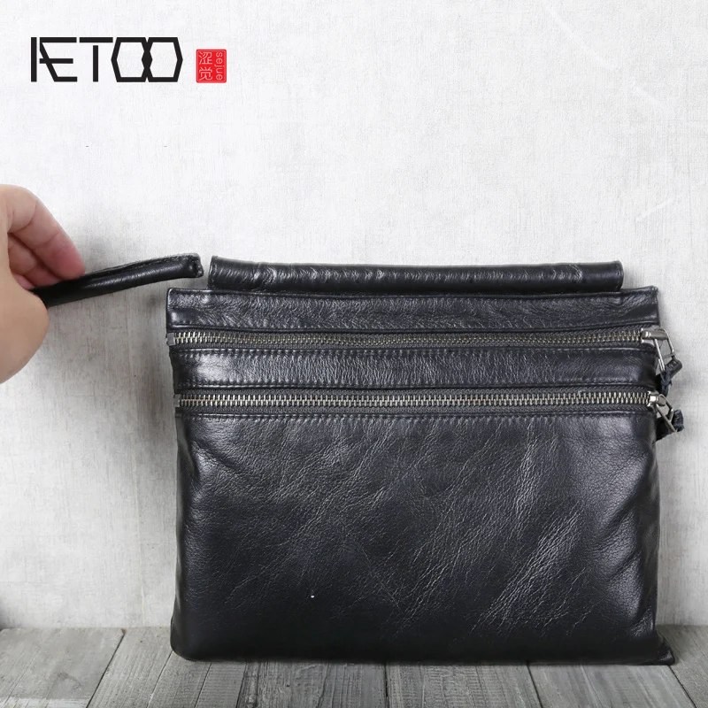 BJYL Cowhide leather bag single shoulder oblique cross bag leather handbag
