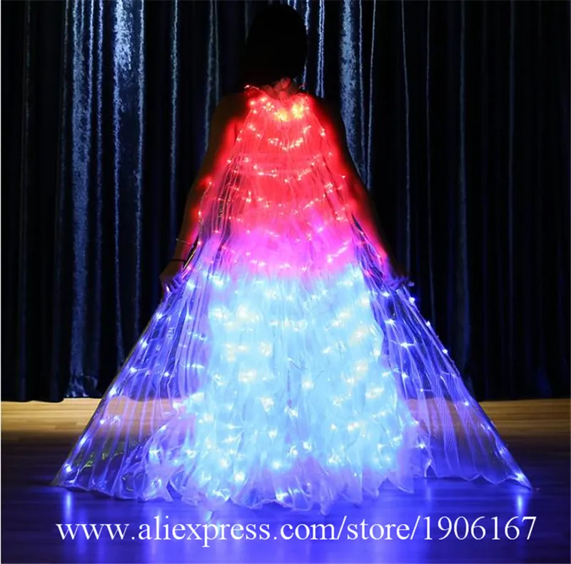 Bellydance colorful led light wings perform dress wings butterfly wears led costumes bar luminous cloak led7