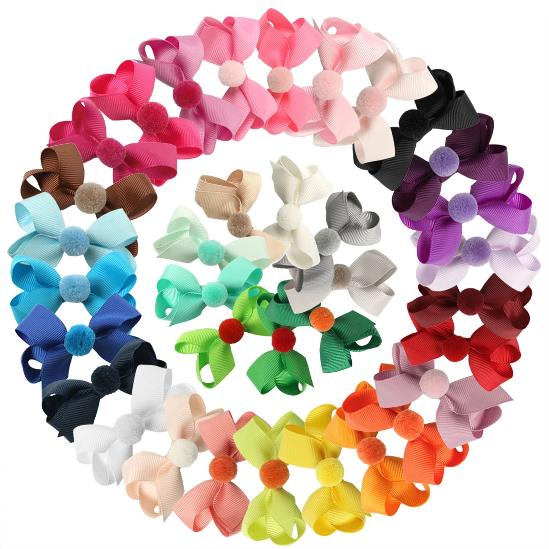 35pieces/lot Solid Girl Ribbon Mini Hair Clip Pin Accessories Children