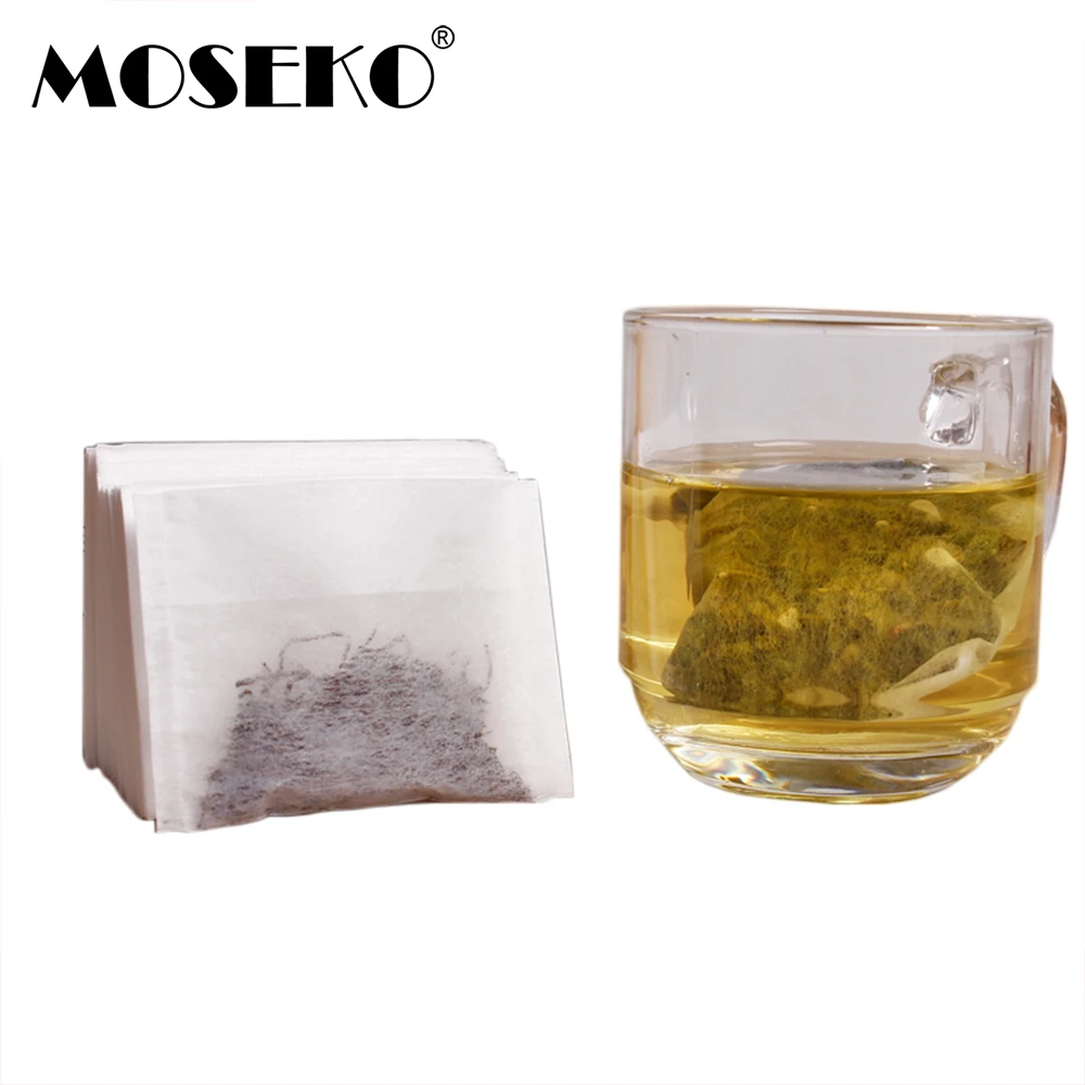 MOSEKO 100PCS/Lot Empty Tea Bags With String Heal Seal Filter Paper for