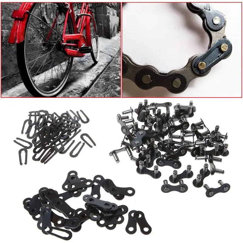 

QILEJVS 50 Set/pack Portable Bicycle Chain Master Link Joint Connector Single Speed Quick Clip Buckle New Magic buckle