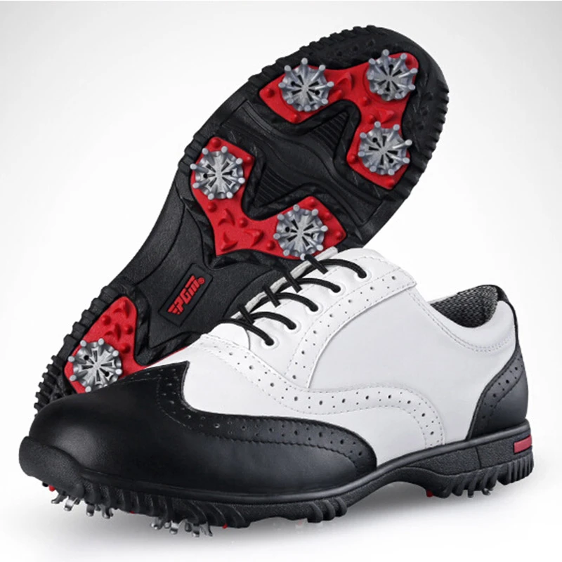 Top Quality Men Golf Shoes Genuine Leather Men Sneakers Spike For