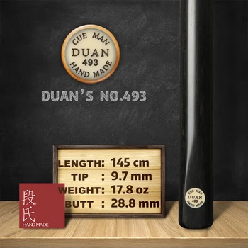 

China DUAN'S CUE Snooker Cue 100% All Handmade Professional Billiard Cue Black 8 Athelete Use 9.7 mm Tip Billiard Stick NO.493
