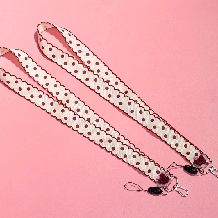 Dot Pattern Розовый резинка с тесьмой короткие и длинные ленты брелок для чехол для телефона брелок для Для женщин сумка автомобилей прелести