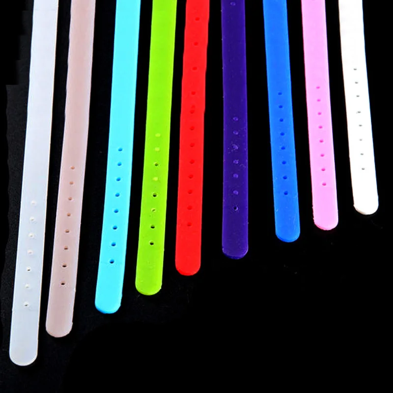 8MM Width Silicone Rubber Strap Bracelet Women Girl DIY Letter Watchband Bracelete for Jewelry Making Accessories Kid Party Gift