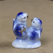 Милые фарфоровые любителей цыпленок миниатюрный ручной керамики Настольный курица Статуэтка для украшения Craft украшение орнамент интимные аксессуары